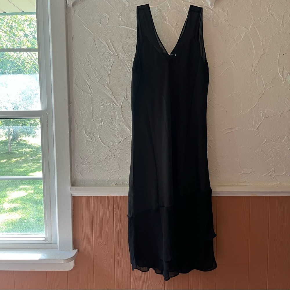 Joe Fresh Black V-Neck Midi Dress - Picture 2 of 6